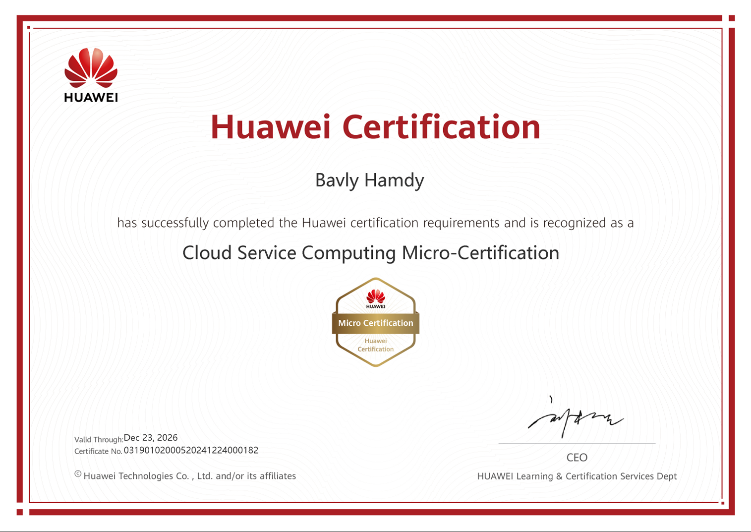 Huawei Cloud Service Computing Micro-Certification